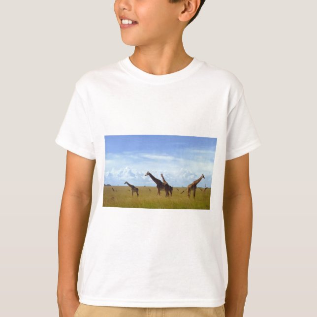 Nairobi nationalpark Giraffe Design T Shirt (Framsida)