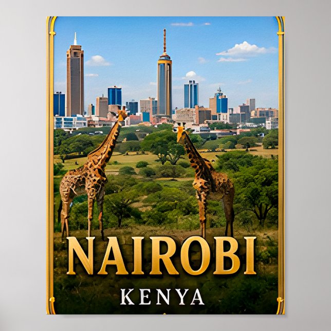 Nairobi Panorama och Vildmarksäventyr Poster (Framsidan)