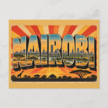 Nairobi Skyline Savanna Vintage Resa Konst