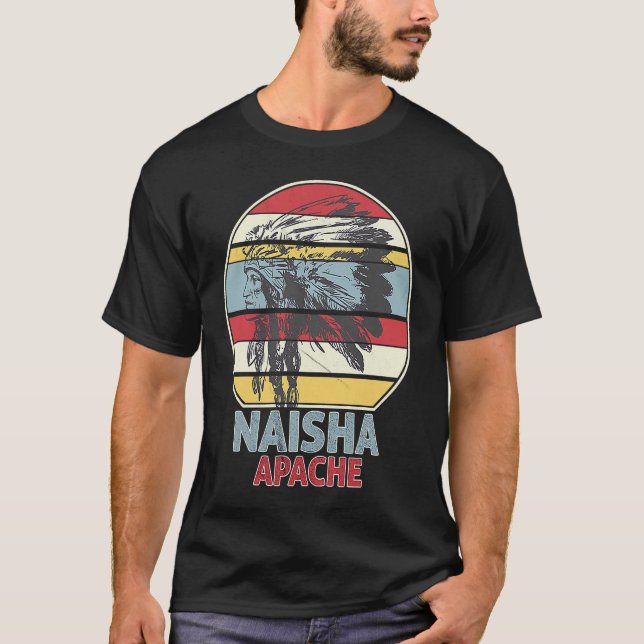 NAISHA APACHE Tribe Native Mexican Indian Retro Su T Shirt (Framsida)