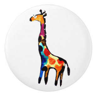 Naiv målning av giraffe. Barnsovrum Knopp