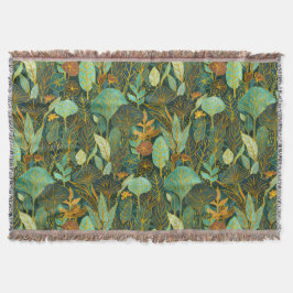 Naive Art Lush Garden Tapestry in Grönt and Blue Filt