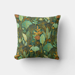 Naive Art Lush Garden Tapestry in Grönt and Blue Kudde