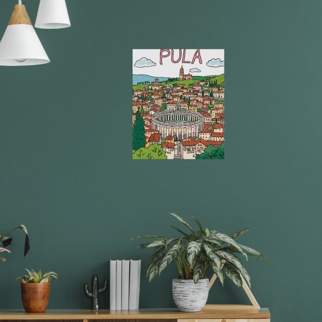 Naïve Art Pula Arena Print – Historic Landmark Art Poster (Vardagsrum 1)