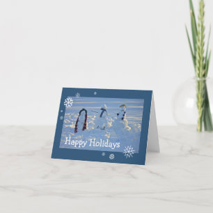 Naive Children's Snögubbe Snö Kall Blue Snowflake Helgkort
