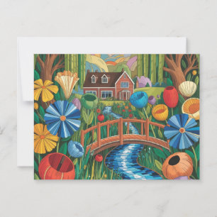 NAIVE ILLUSTRATRATION-vykort Vykort