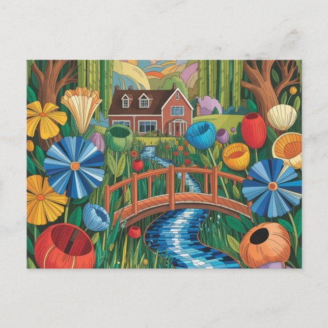 NAIVE ILLUSTRATRATION-vykort Vykort (Framsida)