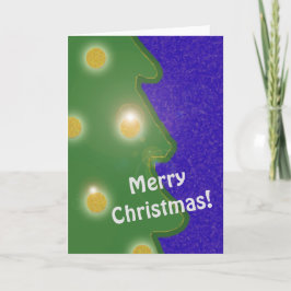 Naive Julgran Golden Ljus Text Blue Helgkort