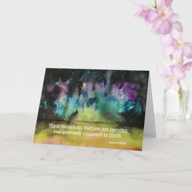 Najwa Zebian Carriage Mountains Quote Blank Card Kort (Orkide)