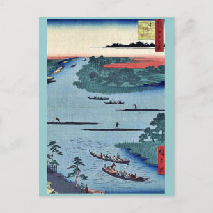 Nakagawa flodmynning av Ando, Hiroshige Ukiyoe. Vykort