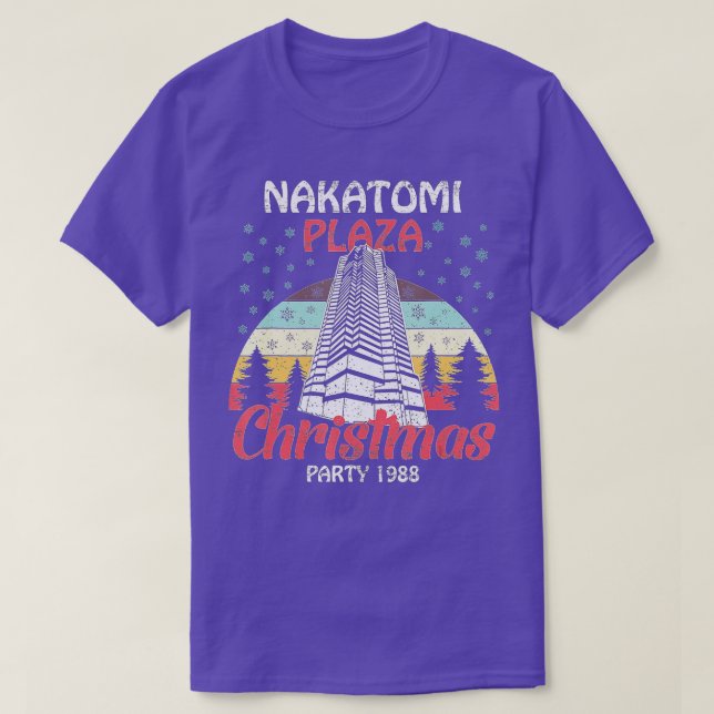 Nakatomi Plaza jul Party 1988 Funny Julafton Vin T Shirt (Design framsida)