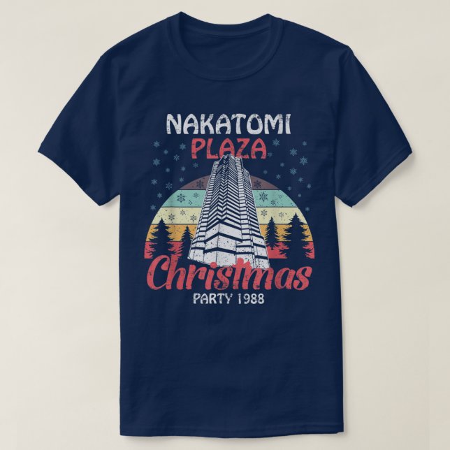 Nakatomi Plaza jul Party 1988 Funny Julafton Vin T Shirt (Design framsida)
