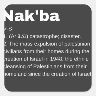 Nakba Betyder design Nakba Definition text Fyrkantigt Klistermärke