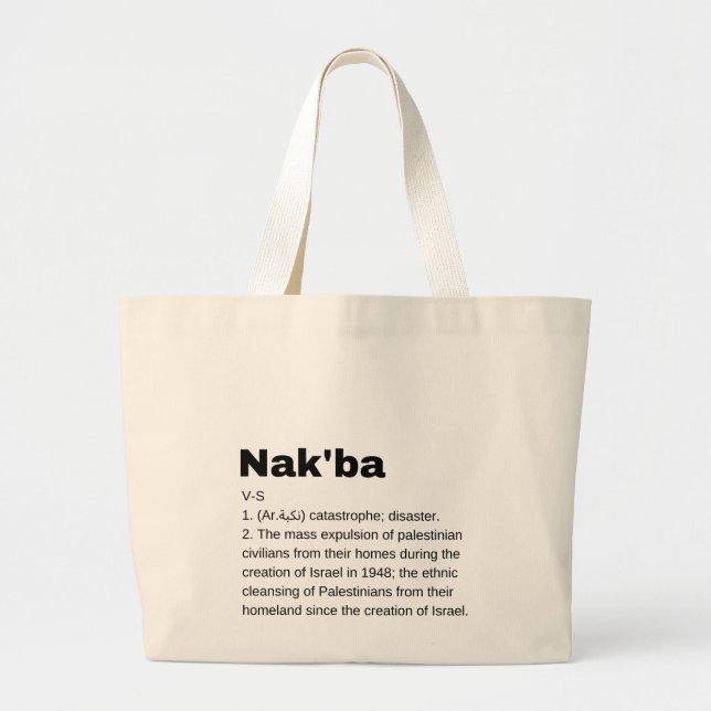Nakba Betyder design Nakba Definition text Jumbo Tygkasse (Framsidan)