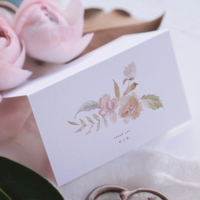 Naken Romantisk Akvarell Blommig Bröllop Tack Kort (Skapare uppladdad)