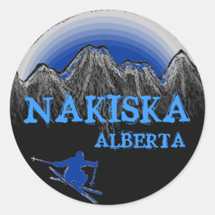 Nakiska Alberta Kanadas blå sklistermärken Runt Klistermärke