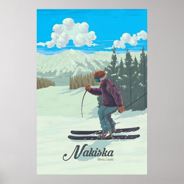 Nakiska Skidort Kanada Reseskylt Poster (Framsidan)