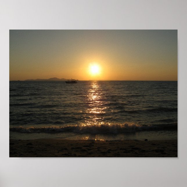 Naklua Beach Sunset ... Pattaya, Chonburi, Thailan Poster (Framsidan)
