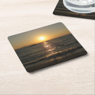 Naklua Beach Sunset ... Pattaya, Chonburi, Thailan Underlägg Papper Kvadrat