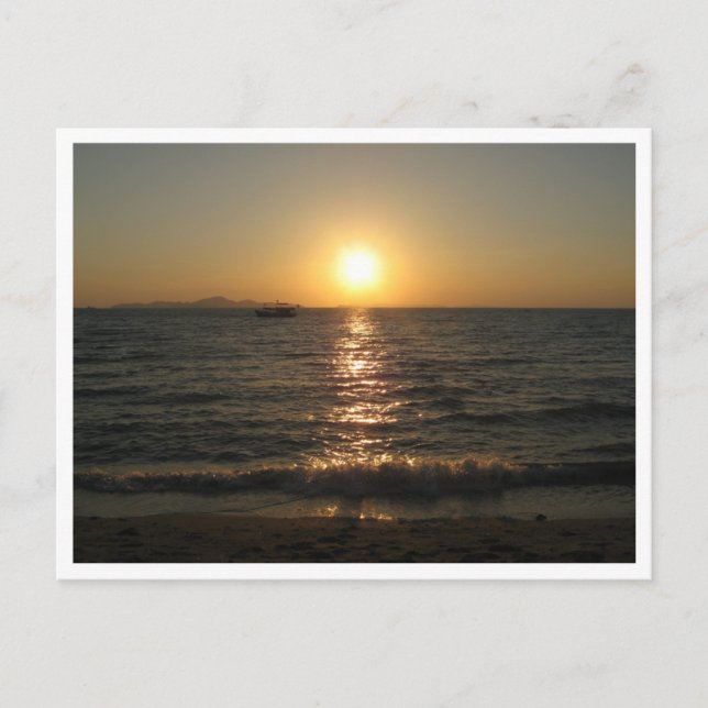 Naklua Beach Sunset ... Pattaya, Chonburi, Thailan Vykort (Framsida)