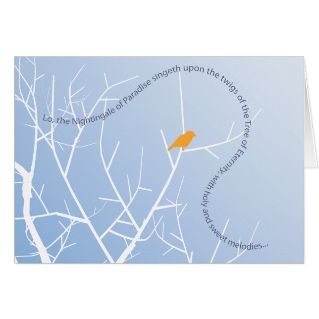 Näktergal av paradiset OBS kort (Framsidan Horizontal)