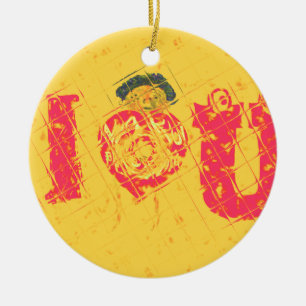 Nakupenda - I Kärlek U Swahili Ord Text betyder ko Julgransprydnad Keramik