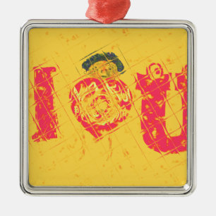 Nakupenda - I Kärlek U Swahili Ord Text betyder ko Julgransprydnad Metall