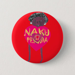 Nakupenda Kärlek Art - Swahili Heart Design Knapp