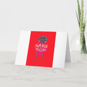 Nakupenda Kärlek Art - Swahili Heart Design Kort