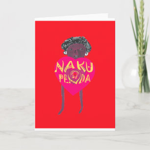 Nakupenda Kärlek Art - Swahili Heart Design Kort