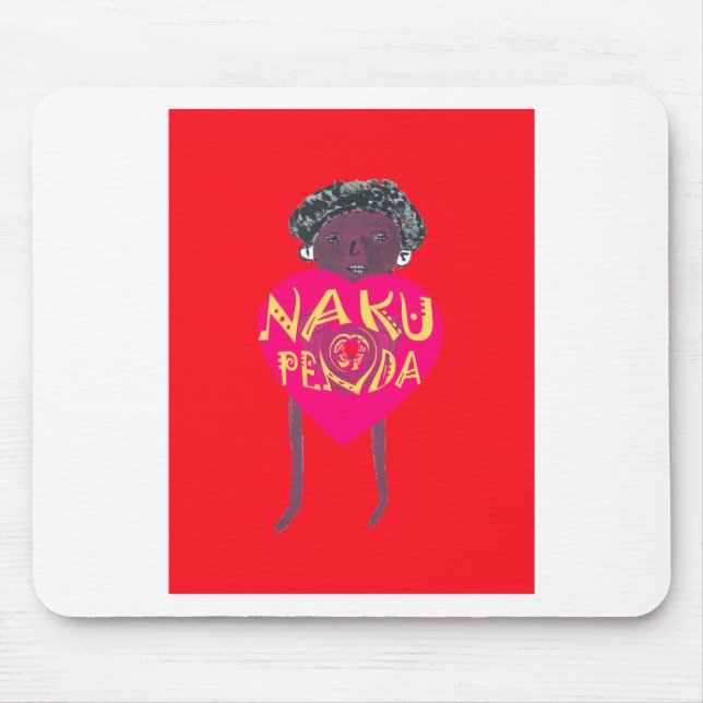 Nakupenda Kärlek Art - Swahili Heart Design Musmatta (Framsidan)