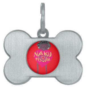 Nakupenda Kärlek Art - Swahili Heart Design Namnbricka Husdjur