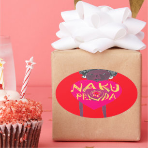 Nakupenda Kärlek Art - Swahili Heart Design Ovalt Klistermärke