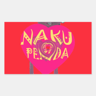 Nakupenda Kärlek Art - Swahili Heart Design Rektangulärt Klistermärke