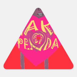 Nakupenda Kärlek Art - Swahili Heart Design Triangelformat Klistermärke