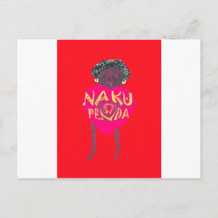Nakupenda Kärlek Art - Swahili Heart Design Vykort