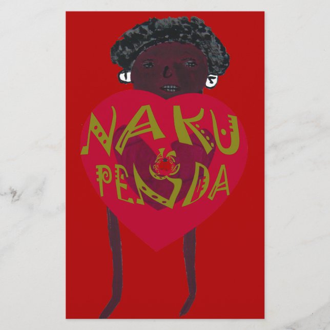 Nakupenda Sana Art Print Swahili Design Brevpapper (Framsida)