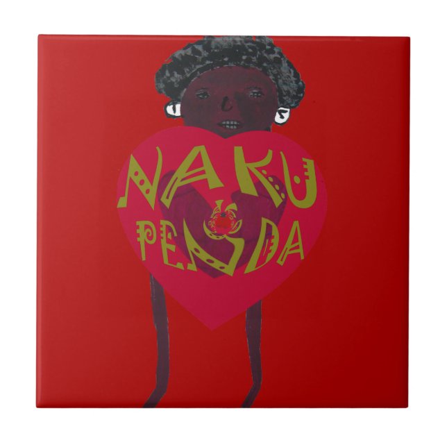 Nakupenda Sana Art Print Swahili Design Kakelplatta (Framsidan)