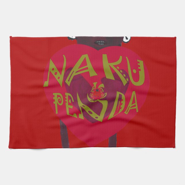 Nakupenda Sana Art Print Swahili Design Kökshandduk (Horisontell)