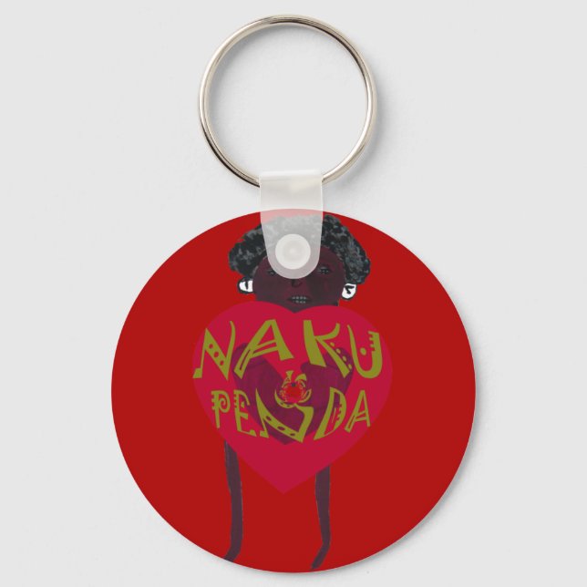 Nakupenda Sana Art Print Swahili Design Nyckelring (Framsida)