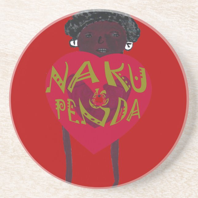 Nakupenda Sana Art Print Swahili Design Underlägg Sandsten (Framsidan)