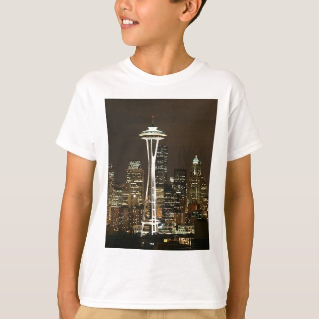 Nål för smaragdstadsSeattle Washington utrymme Tee (Framsida)