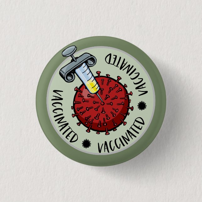 Nål med Covid Virus| Vaccinerade (Framsida)