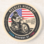 Nål motorcykel i södra Dakota Underlägg<br><div class="desc">Nål Highway utförd i en vintage,  ett stil emblem i en nödsituation. Det är en berömd-scenenhet som finns i South Dakota och bortsett från Peter Norbeck Scenia Byway.</div>