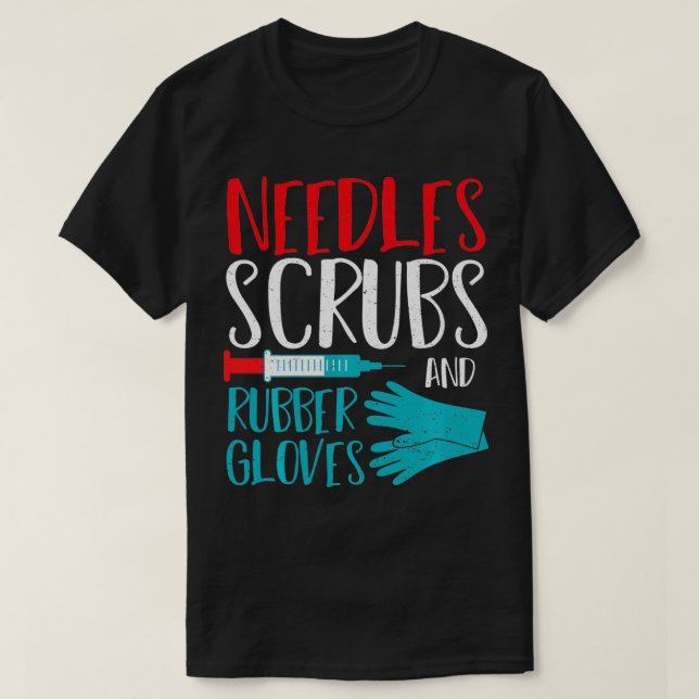 Nål Nålar-snav och gummihandskar Doktor SA T Shirt (Design framsida)