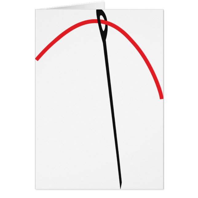 nål och tråd hälsningskort (Framsidan)