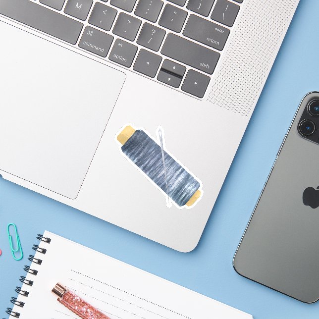 Nål och tråd klistermärken (Laptop med iPhone)