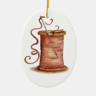 nål- och trådprydnad julgransprydnad keramik