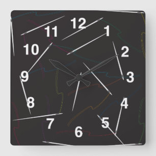 Nål- och trådsömnadväggen tar tid på fyrkantig klocka