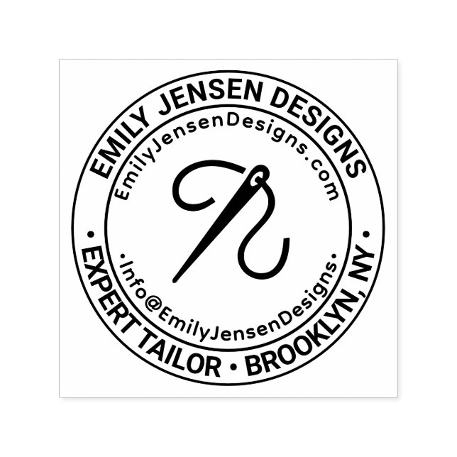 Nål Sy Business Namn Plats URL E-post Självfärgande Stämpel (Design)